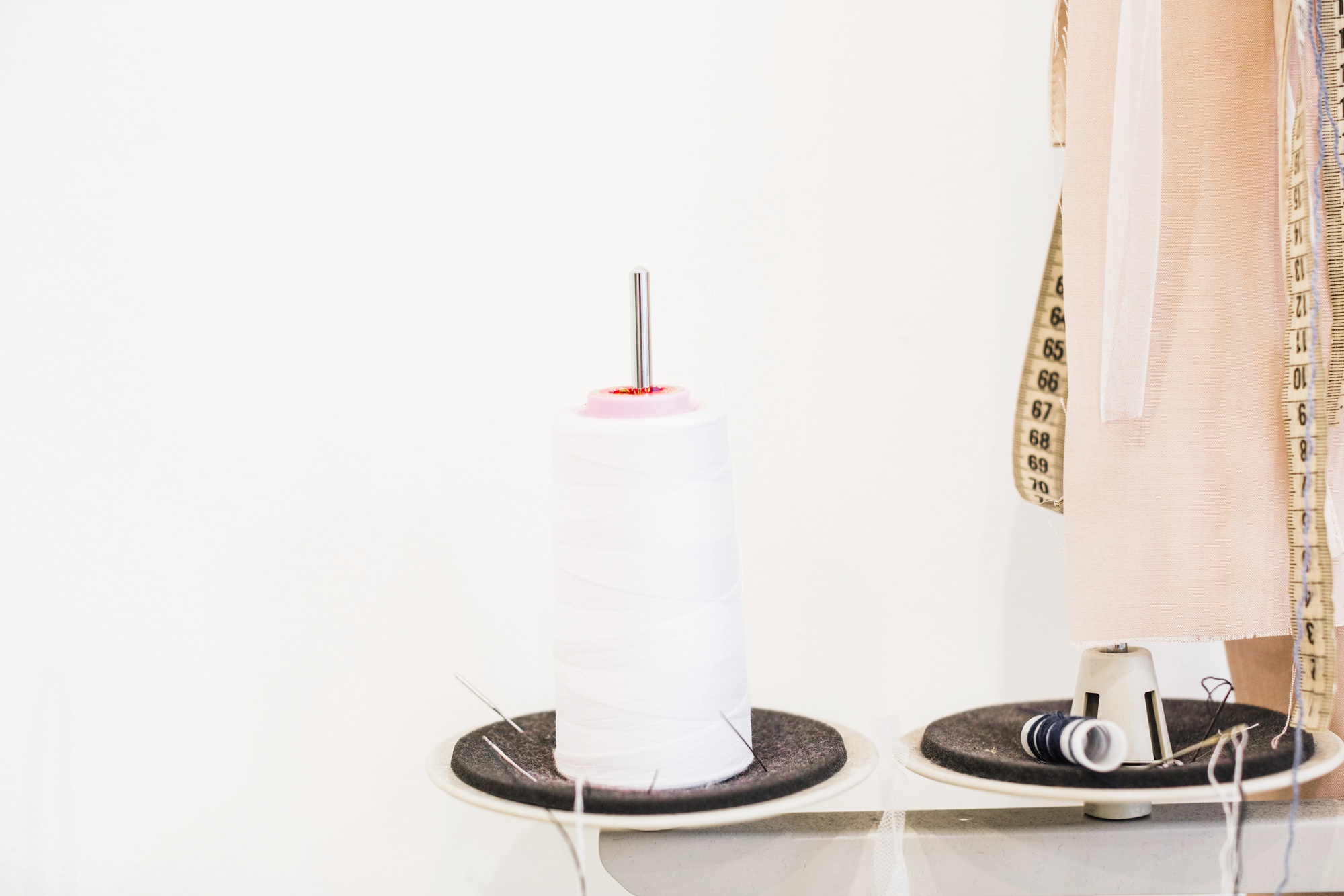 Sample embroidered product on display